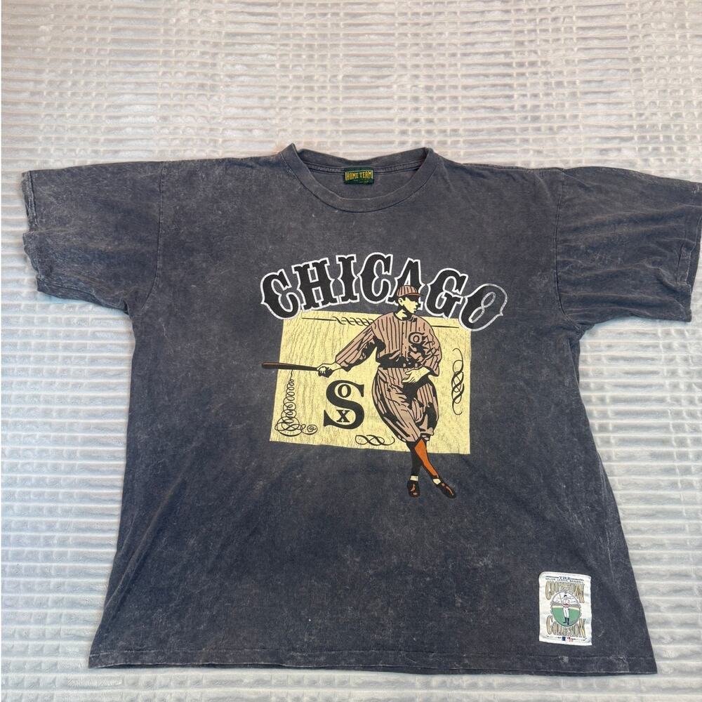 Vintage 1991 Chicago White Sox Nutmeg Shirt Large Gray Mineral Wash Embroidered